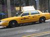 New york city taxi during snow storm.